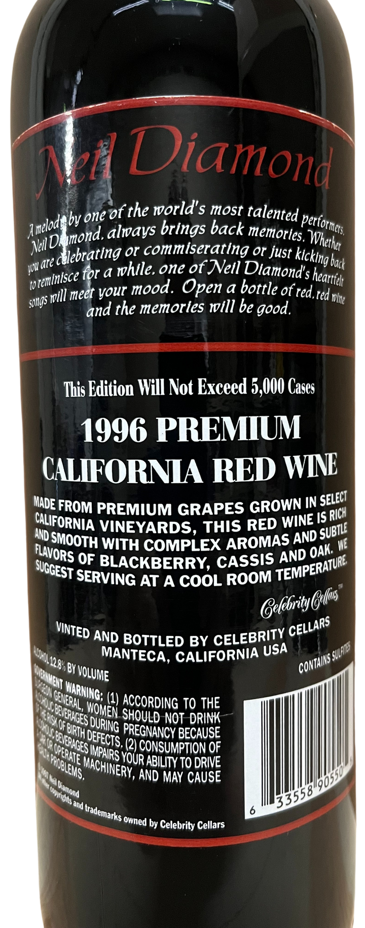 1996 Celebrity Cellars Neil Diamond Proprietary Red Wine