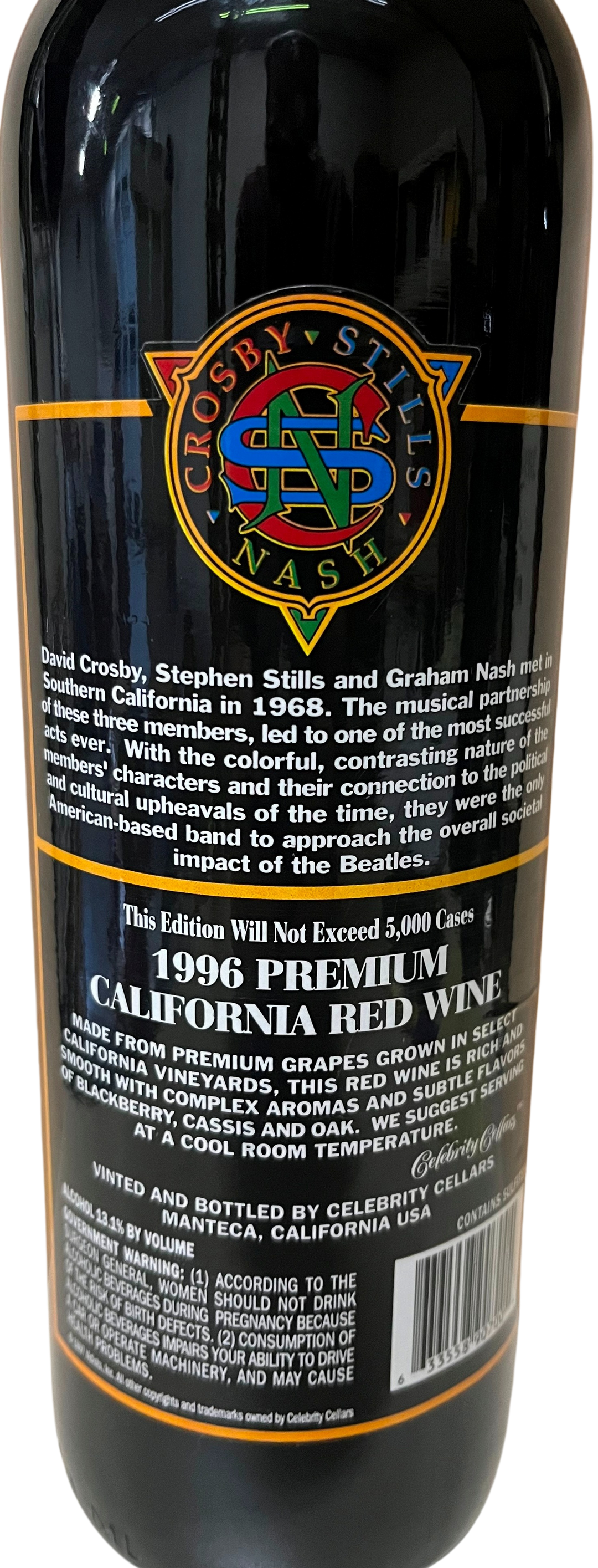 1996 Celebrity Cellars Crosby Stills and Nash Proprietary Red Wine