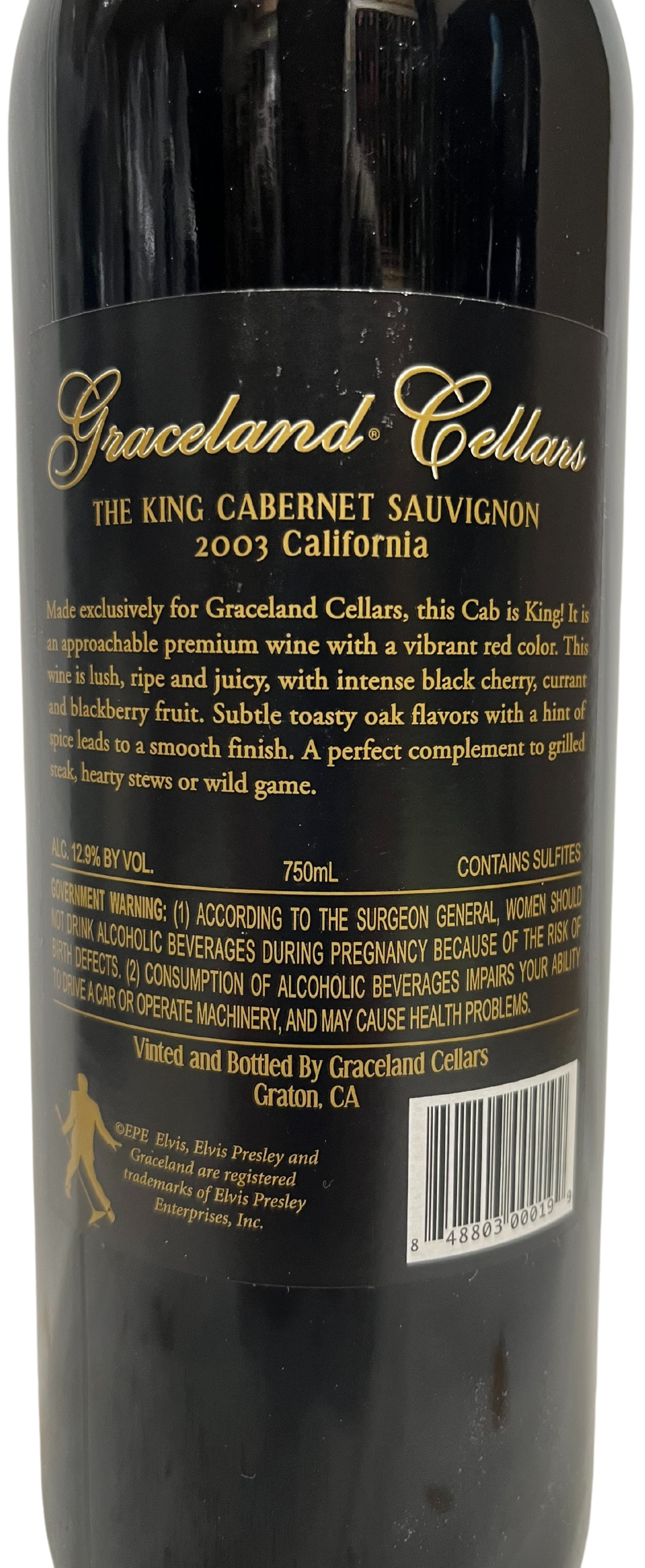 2003 Graceland Cellars Elvis The King Cabernet Sauvignon