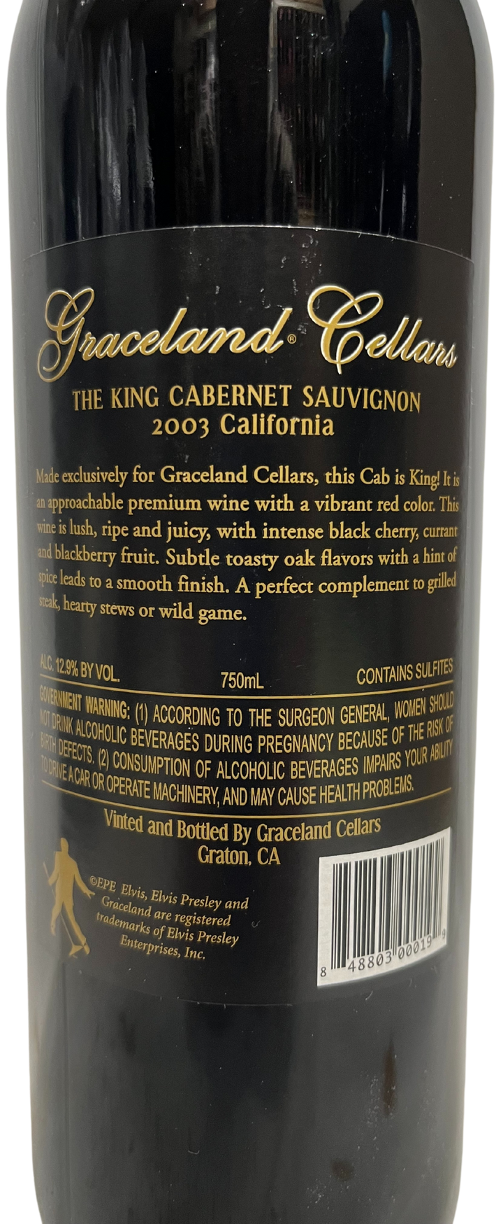 2003 Graceland Cellars Elvis The King Cabernet Sauvignon