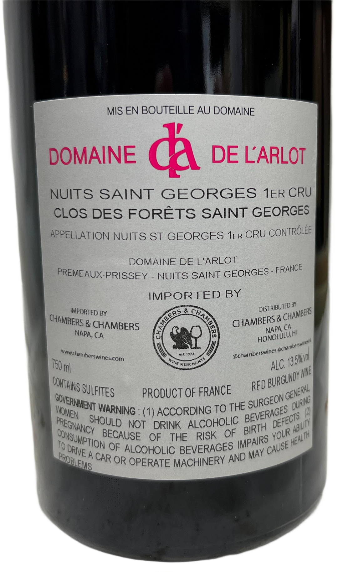 2019 Domaine de l'Arlot Nuits St Georges Clos des Forets St Georges