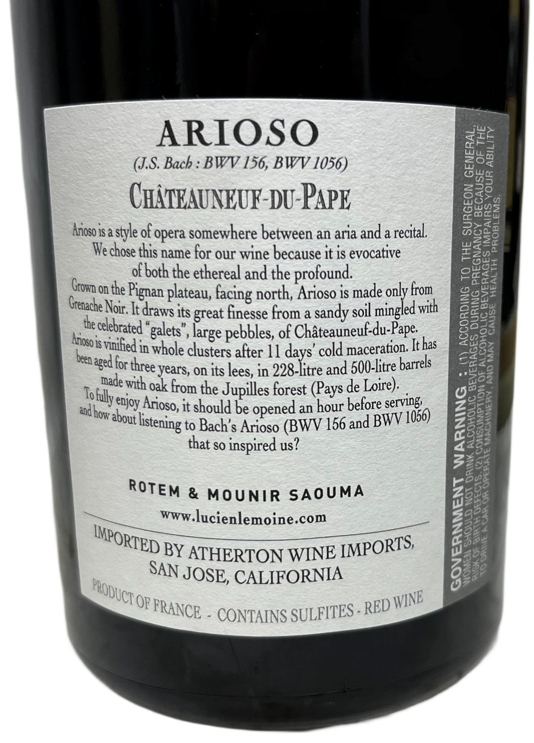 2019 Rotem & Mounir Saouma Chateauneuf du Pape Arioso Rouge