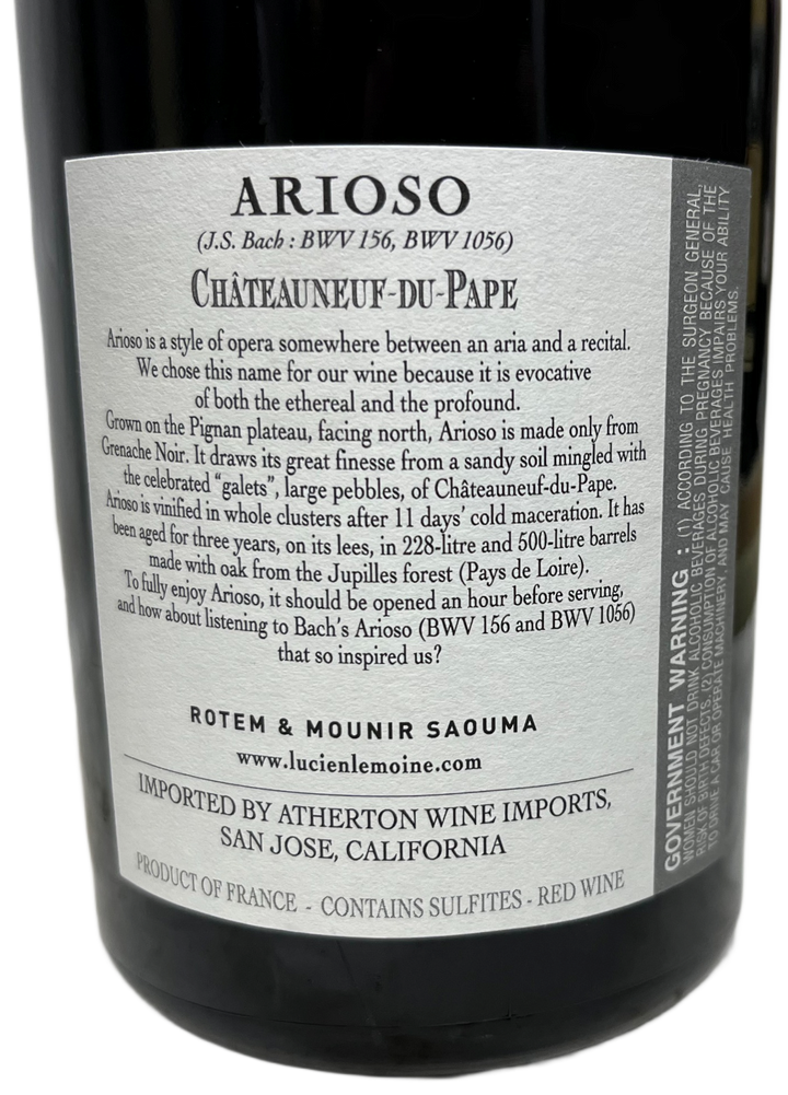 2019 Rotem & Mounir Saouma Chateauneuf du Pape Arioso Rouge