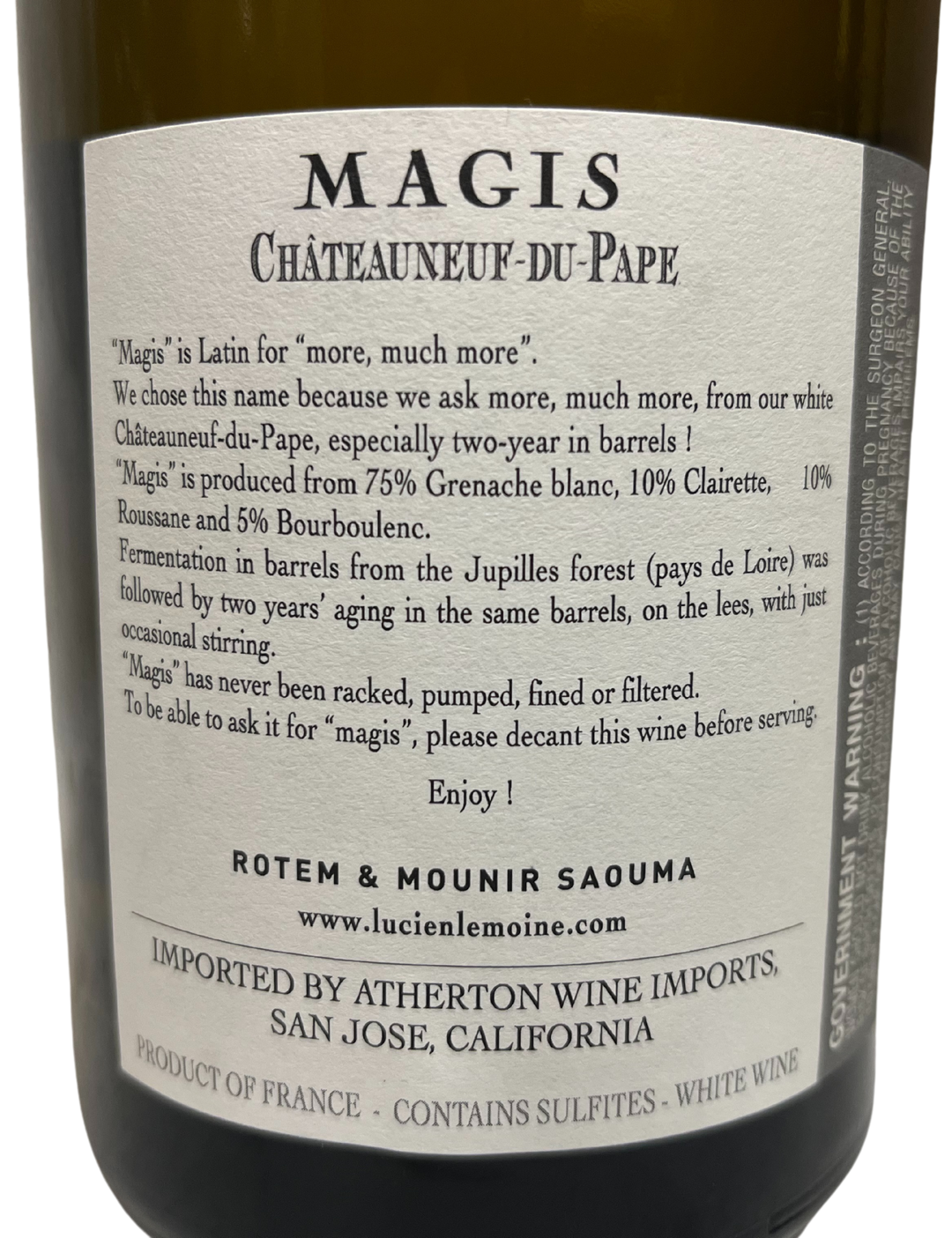 2020 Rotem & Mounir Saouma Chateauneuf du Pape Magis Blanc
