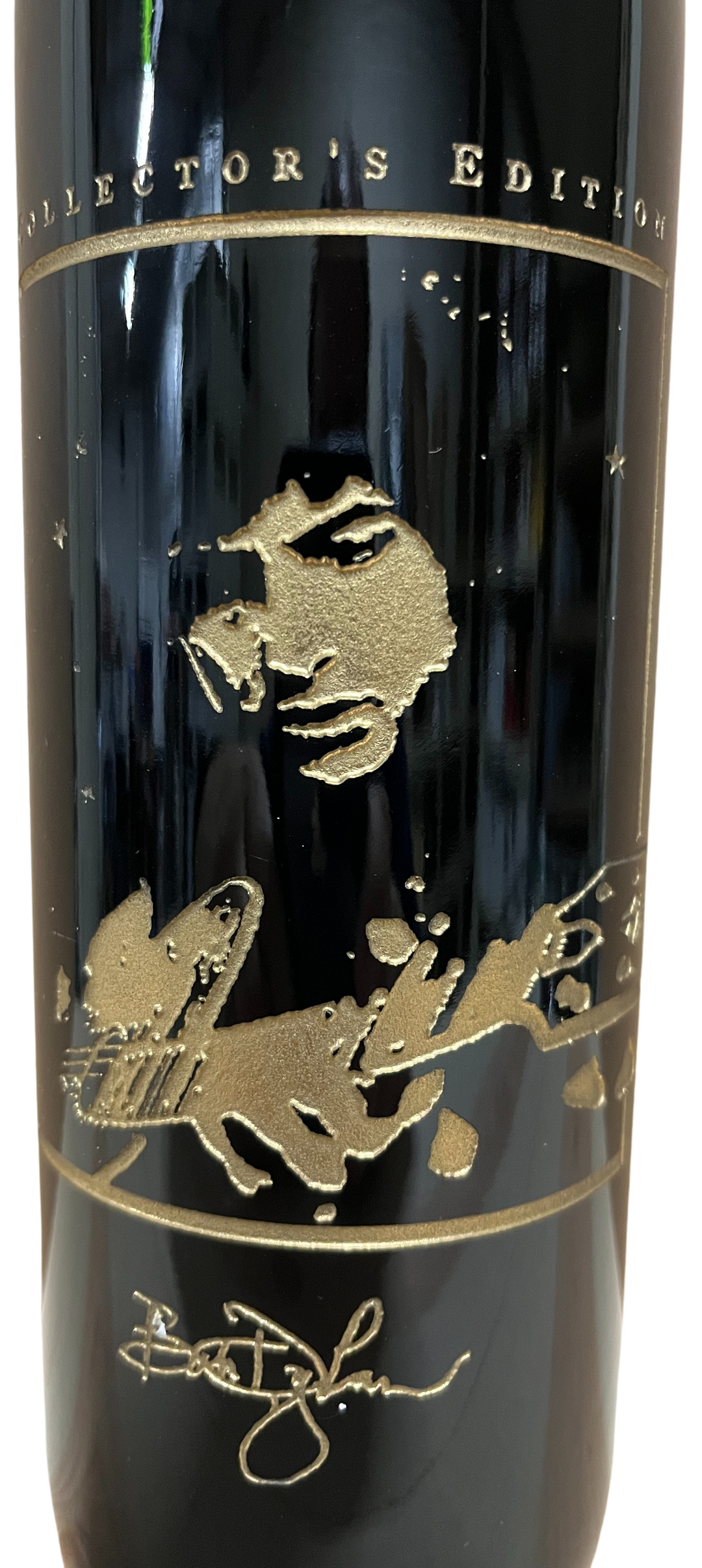 1995 Celebrity Cellars Bob Dylan Proprietary Red Wine Etched Bottle