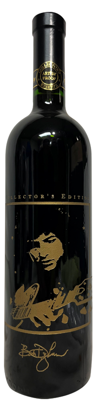 Celebrity Cellars Bob Dylan Proprietary Red Wine Etched Bottle