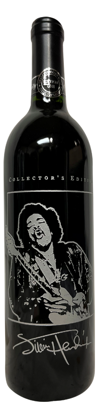 Celebrity Cellars Jimmy Hendrix Proprietary Red Wine Etched Bottle