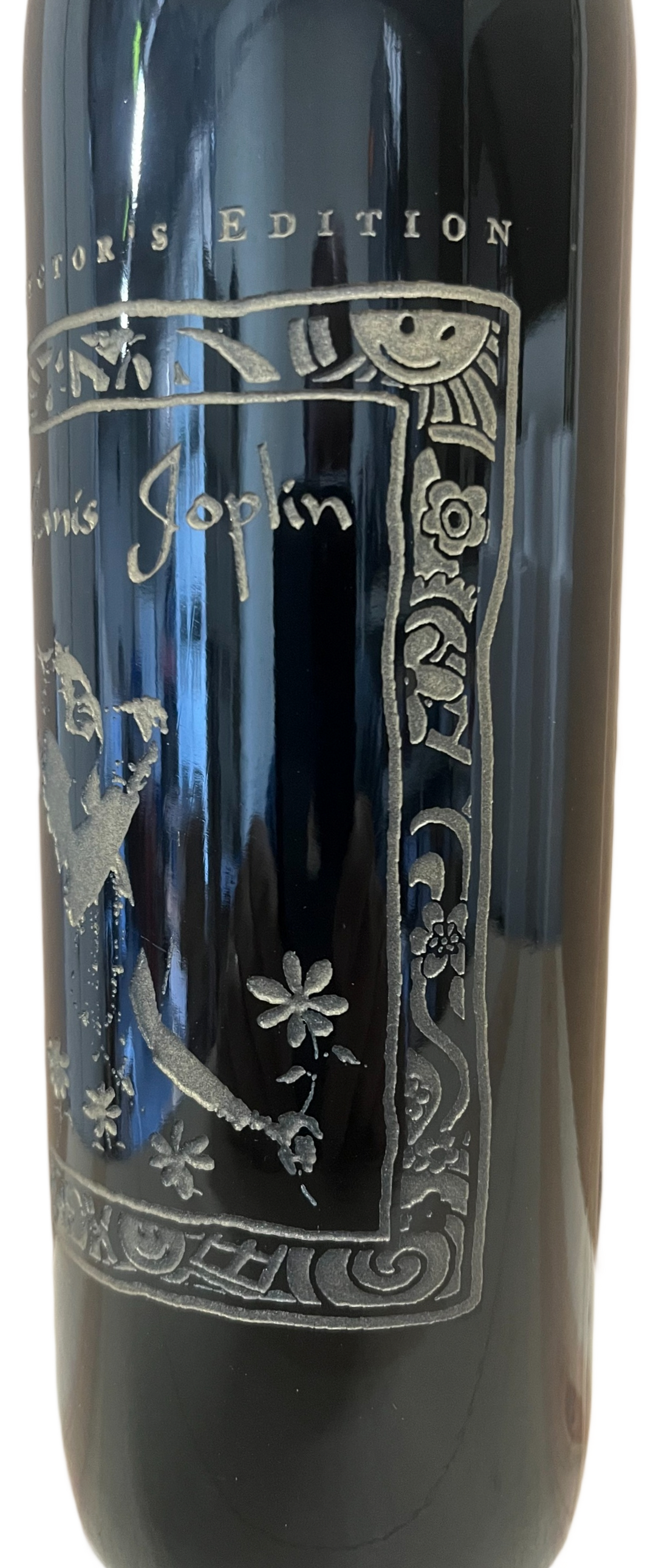 1995 Celebrity Cellars Janis Joplin Proprietary Red Wine Etched Bottle