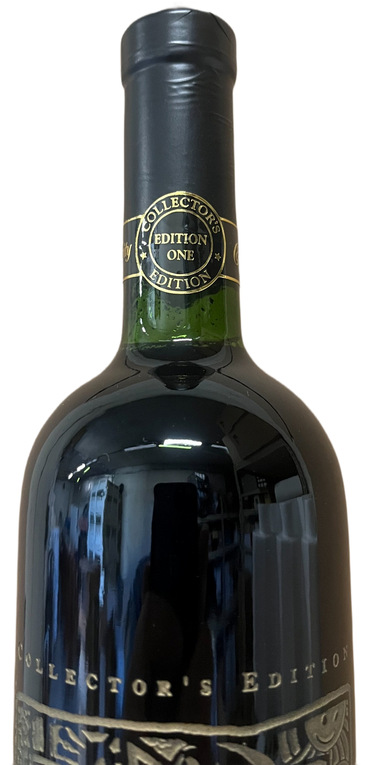 1995 Celebrity Cellars Janis Joplin Proprietary Red Wine Etched Bottle