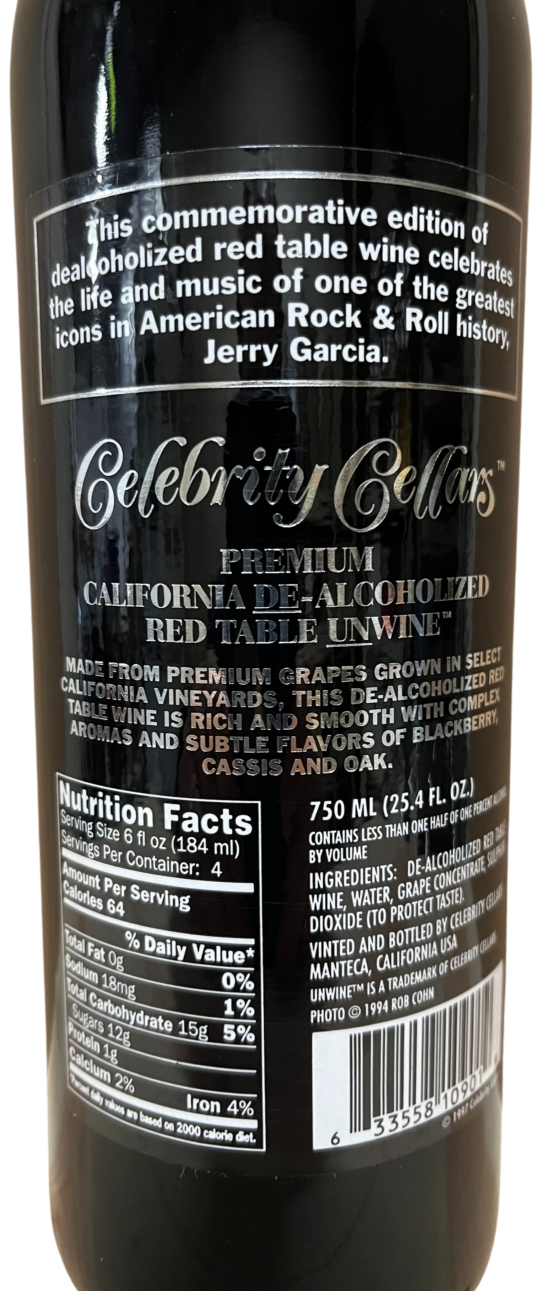 NV NV Jerry Garcia Etched Sonoma County Cabernet Sauvignon