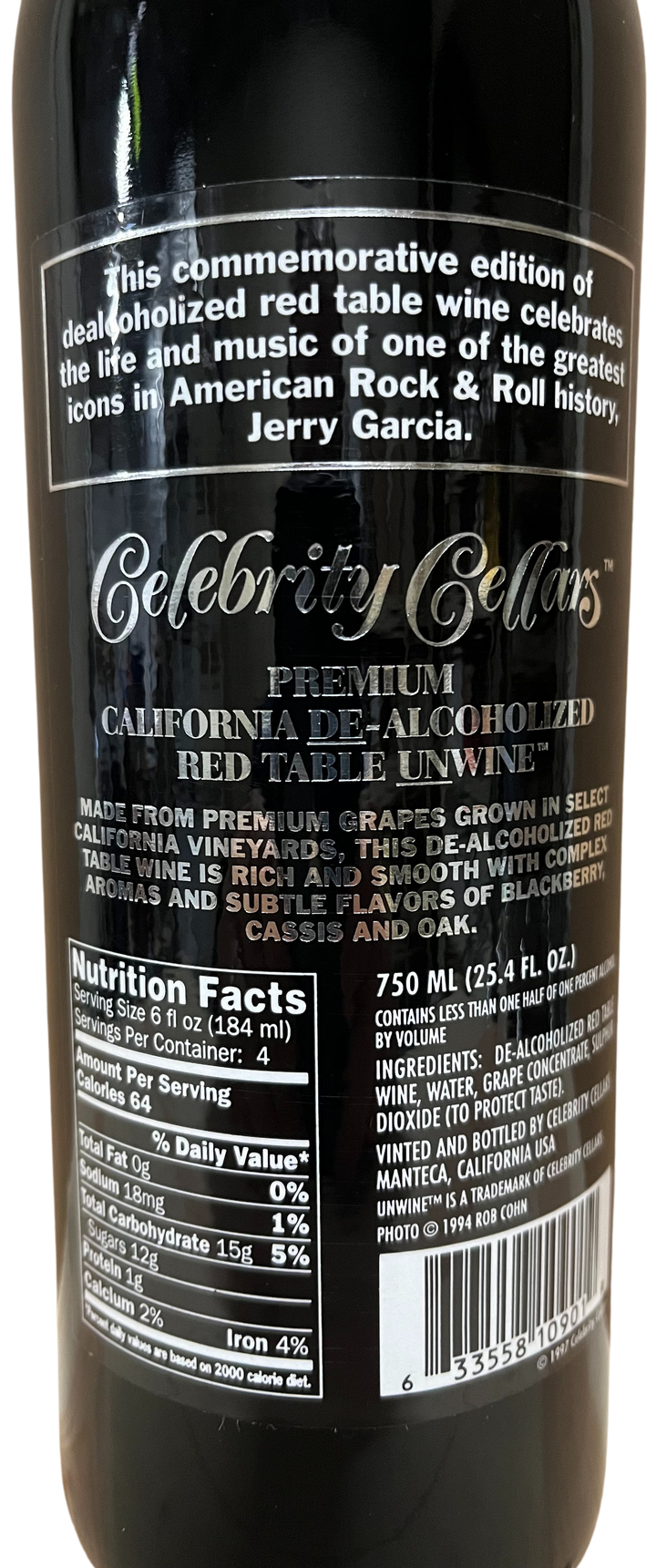 NV NV Jerry Garcia Etched Sonoma County Cabernet Sauvignon