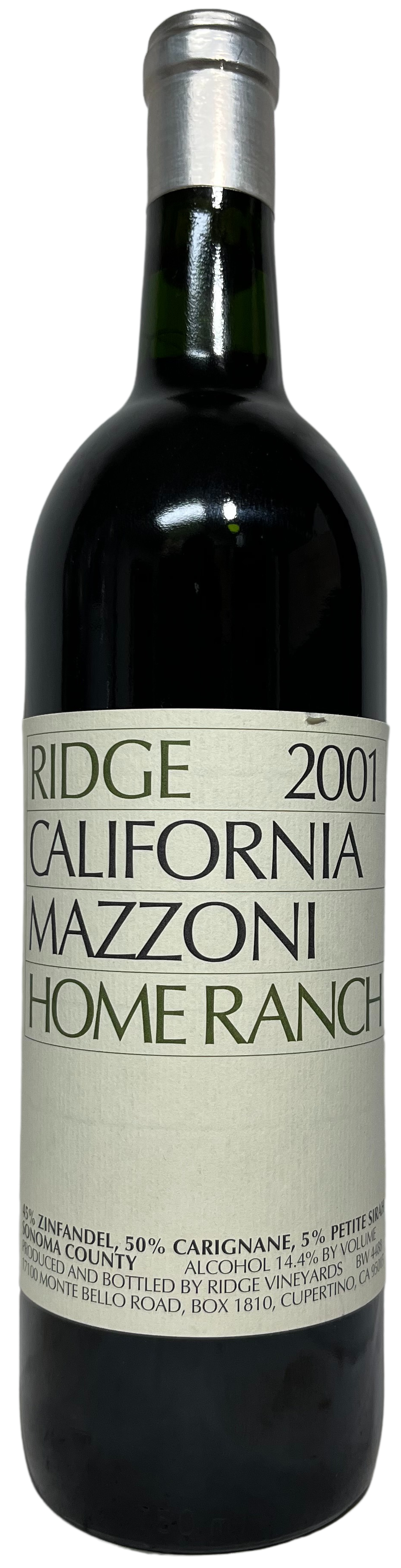 2001 Ridge Mazzoni Home Ranch Proprietary Red