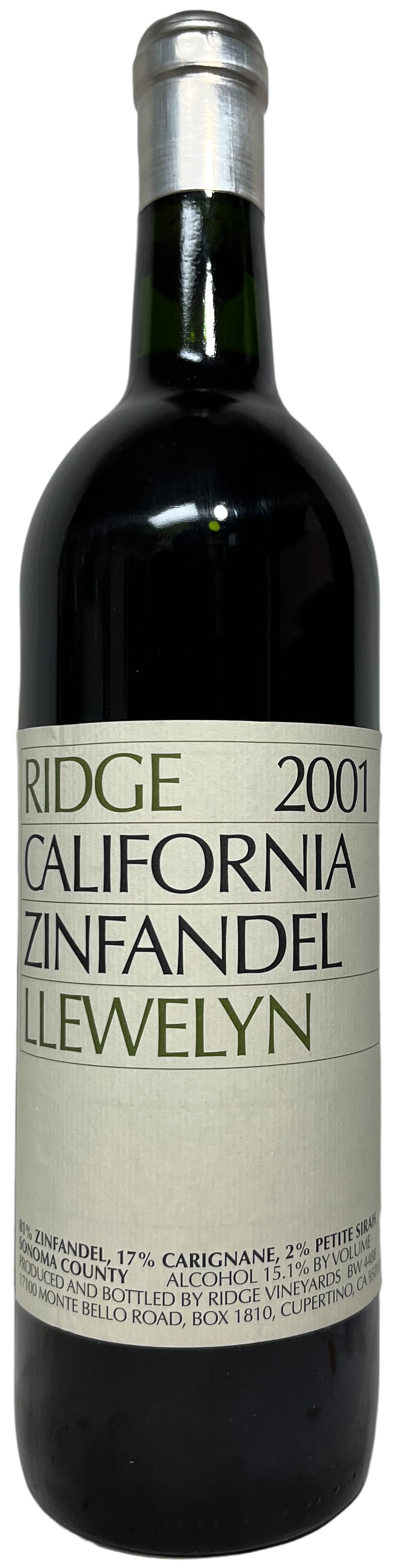 2001 Ridge Llewelyn Vineyard Zinfandel