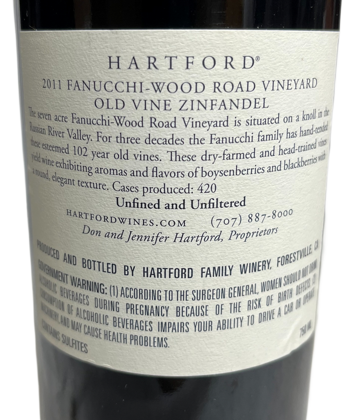 2011 Hartford Old Vine Fanucchi-Wood Road Vineyard Zinfandel