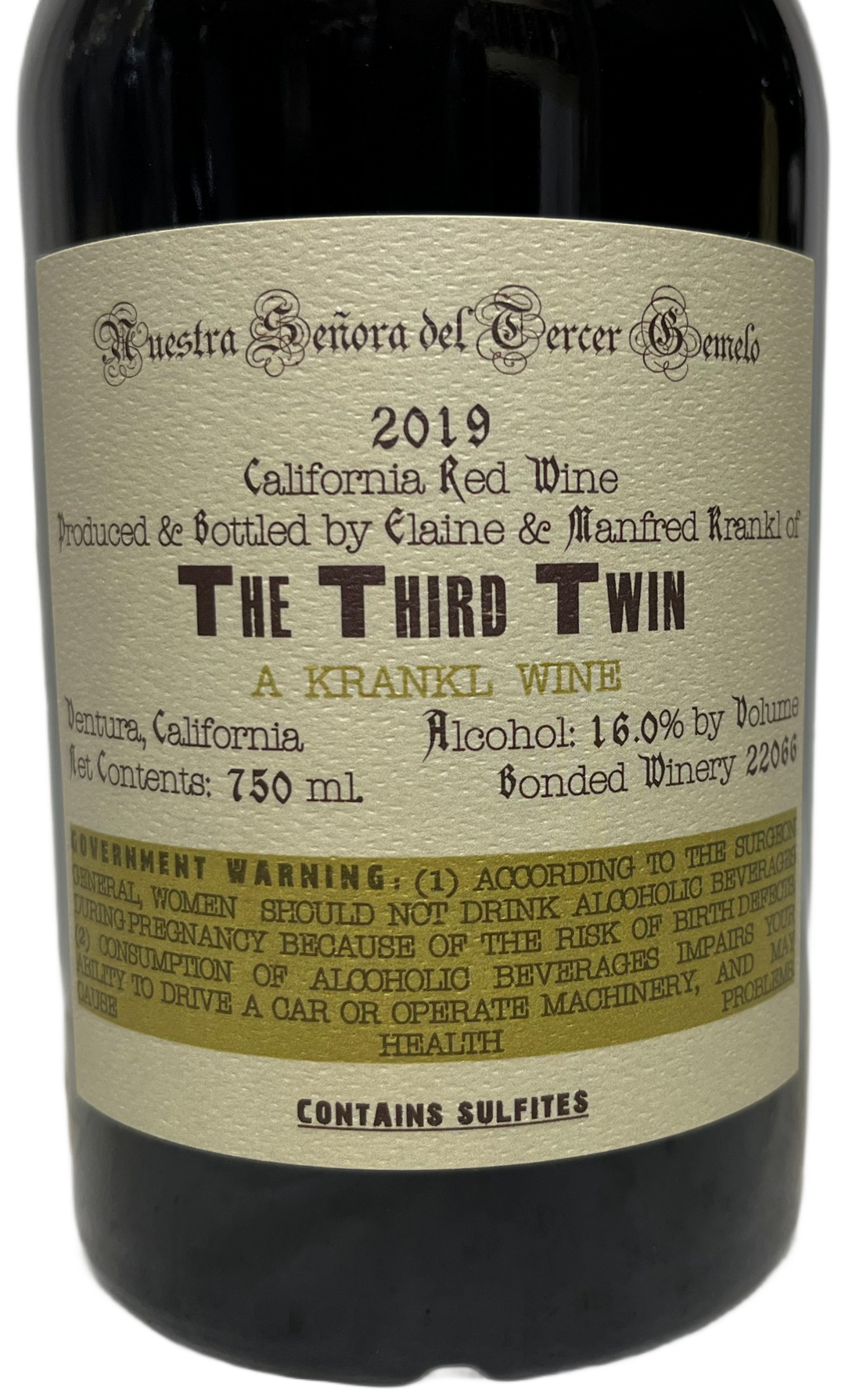 2019 Sine Qua Non The Third Twin Nuestra Senora Del Tercer Gemelo