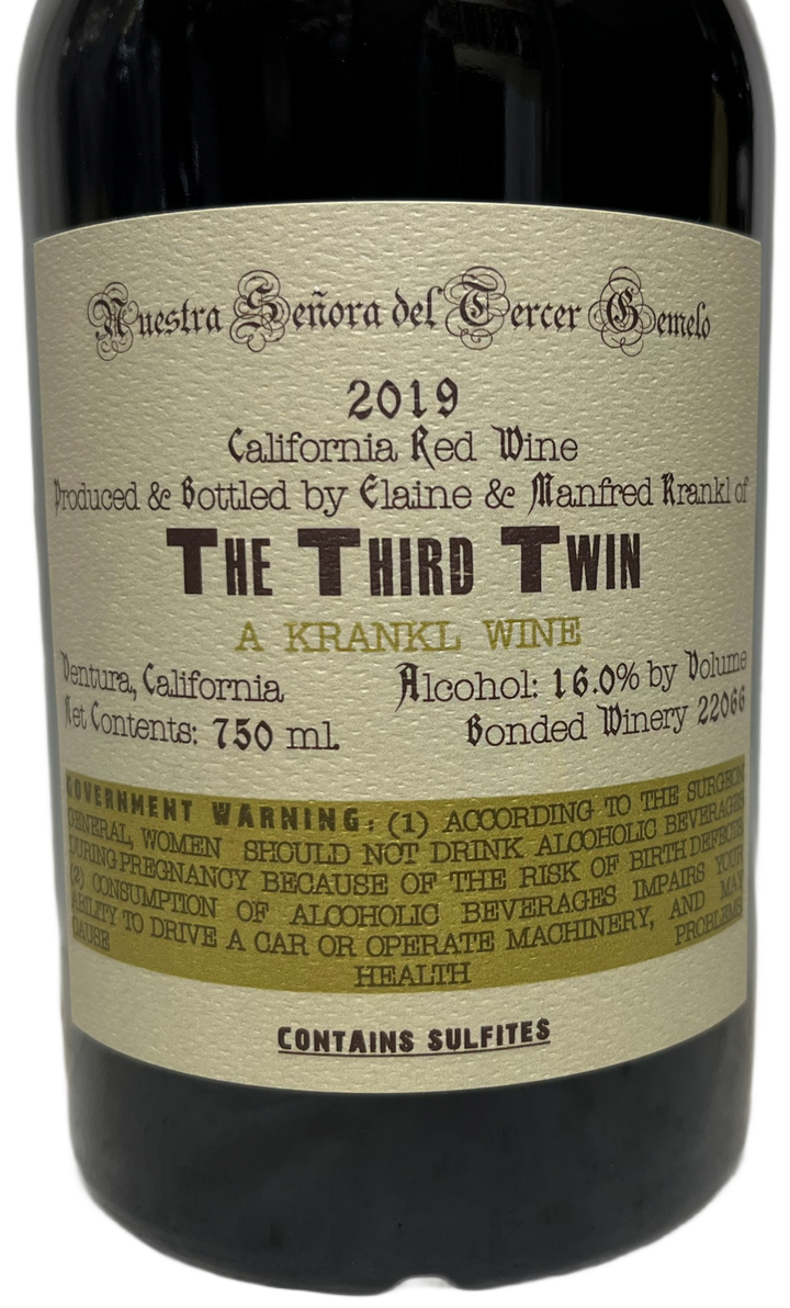 2019 Sine Qua Non The Third Twin Nuestra Senora Del Tercer Gemelo