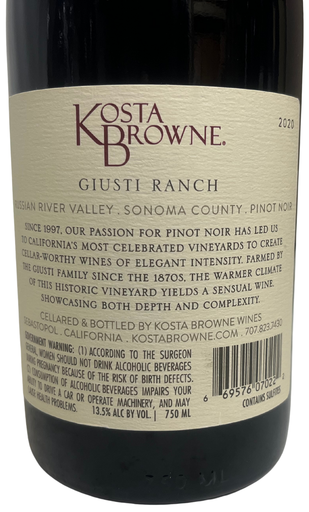 2020 Kosta Browne Giusti Ranch Pinot Noir