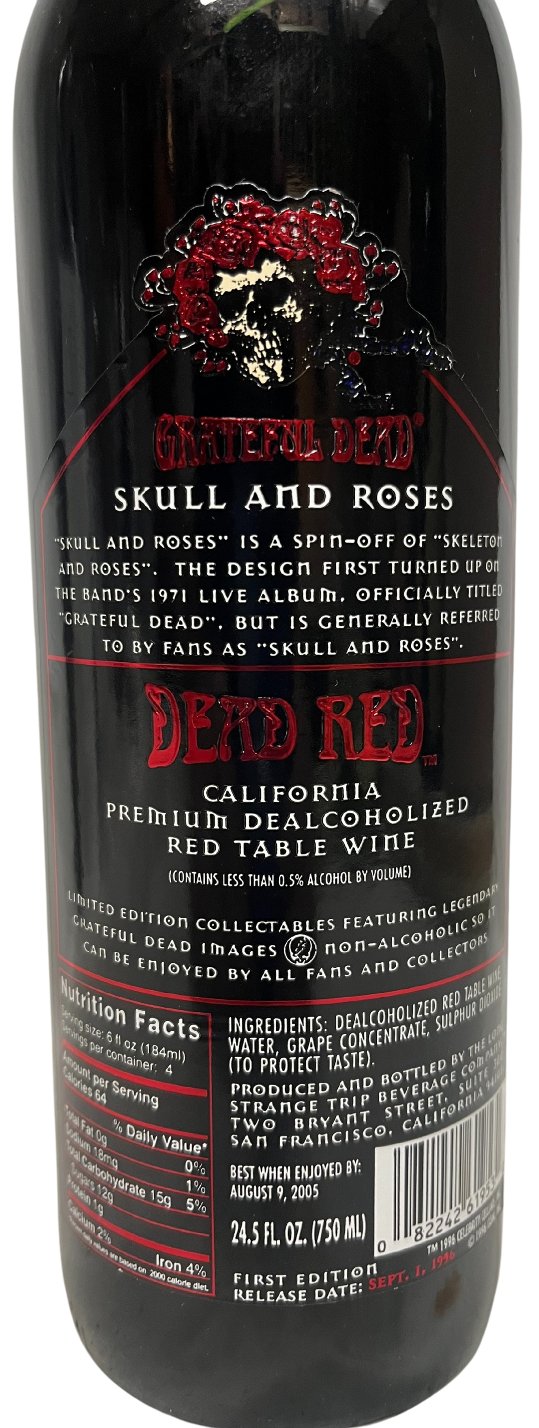 NV Celebrity Cellars Grateful Dead Skull and Roses Proprietary Red Un-Wine