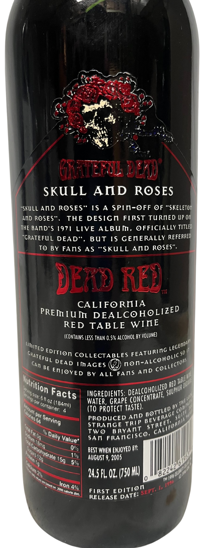 NV Celebrity Cellars Grateful Dead Skull and Roses Proprietary Red Un-Wine