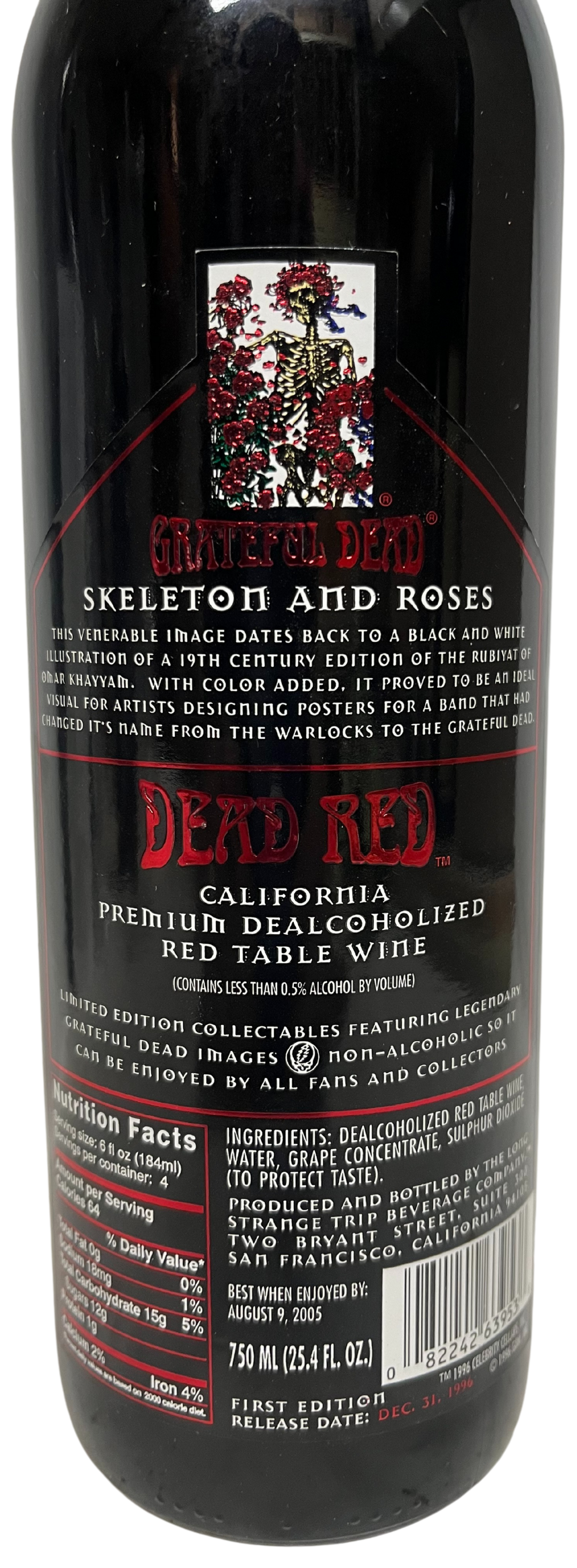 NV Celebrity Cellars Grateful Dead Skeleton and Roses Proprietary Red Un-Wine