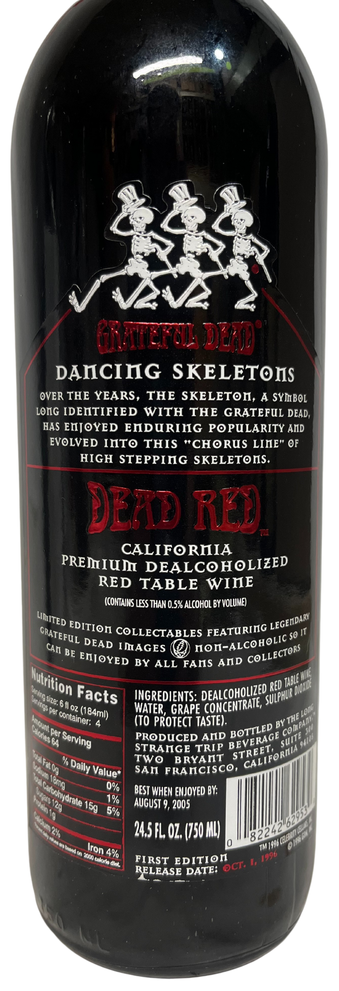 NV Celebrity Cellars Grateful Dead Dancing Skeletons Proprietary Red Un-Wine