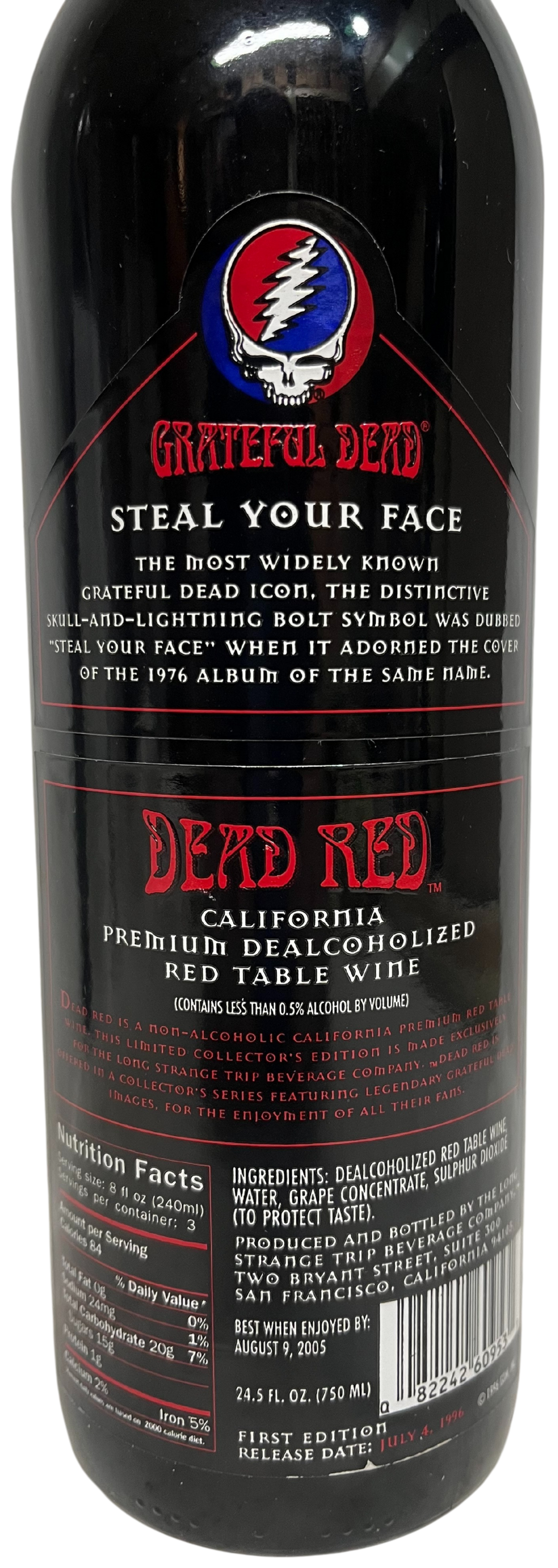 NV Celebrity Cellars Grateful Dead Steal Your Face Proprietary Red Un-Wine