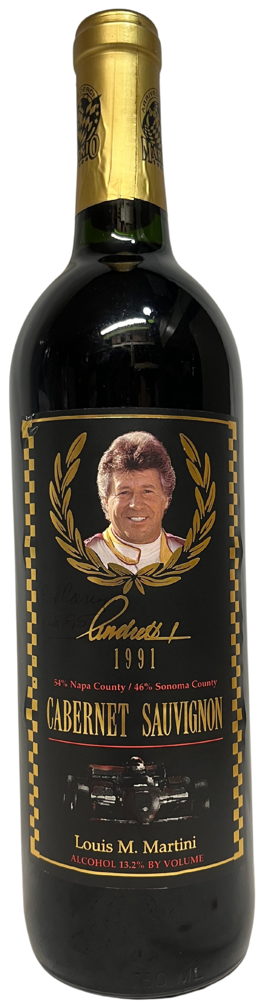 1991 Louis Martini Mario Andretti Cabernet Sauvignon Red Wine