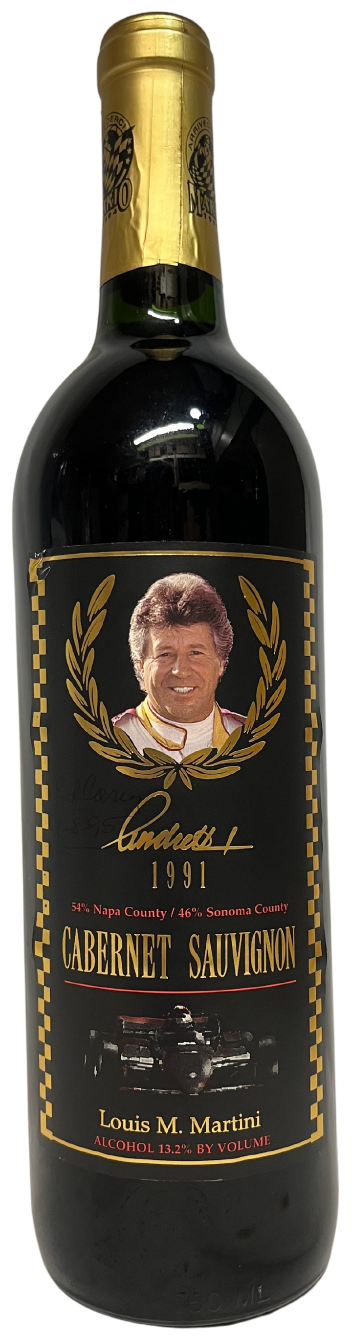 1991 Louis Martini Mario Andretti Cabernet Sauvignon Red Wine