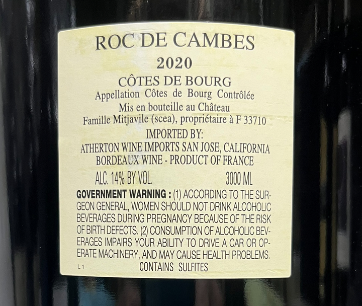 2020 Roc De Cambes Cotes de Bourg