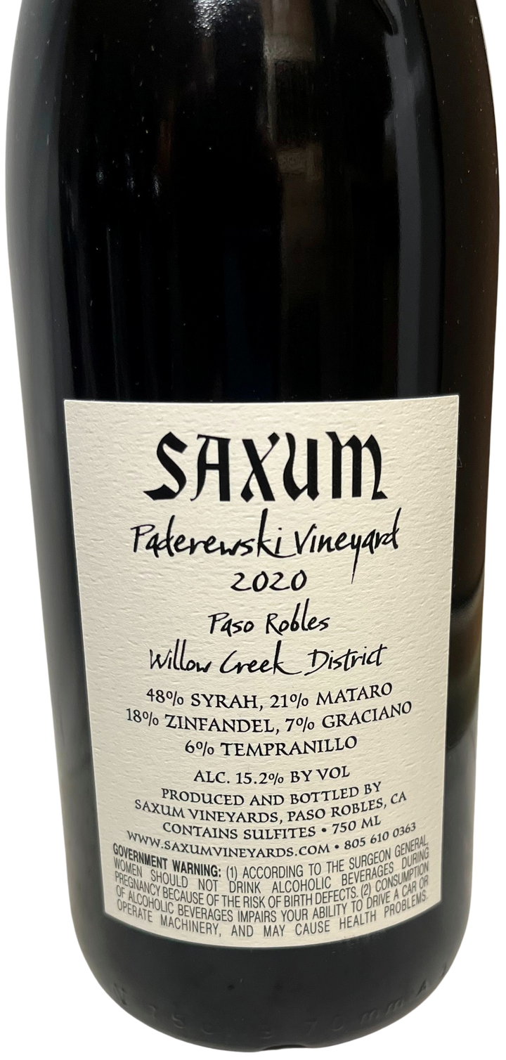 2020 Saxum Paderewski Vineyard Proprietary Red