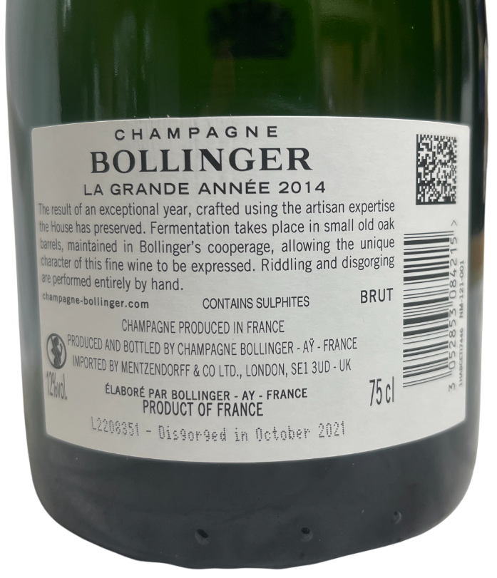 2014 Bollinger Champagne Grande Annee