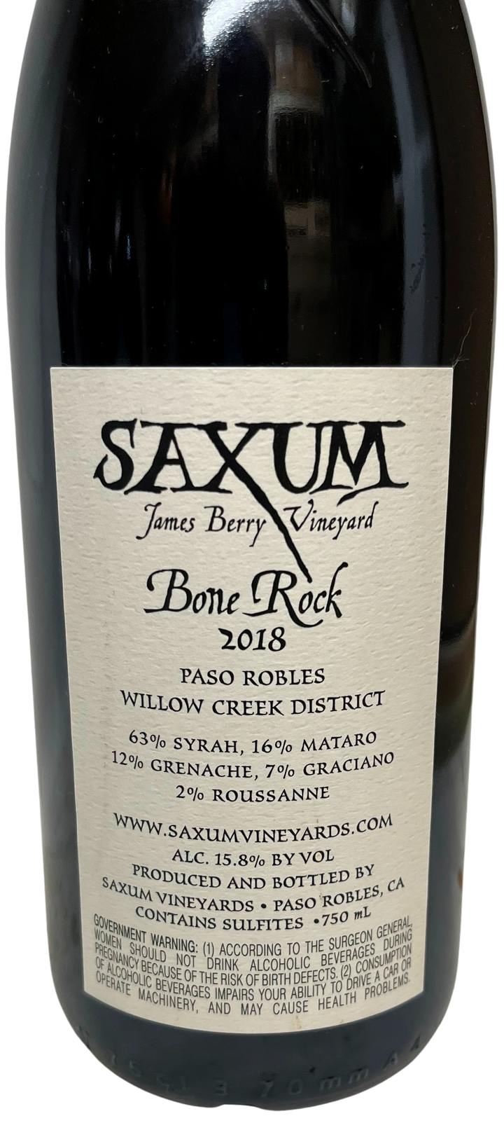 2018 Saxum James Berry Vineyard Bone Rock Syrah