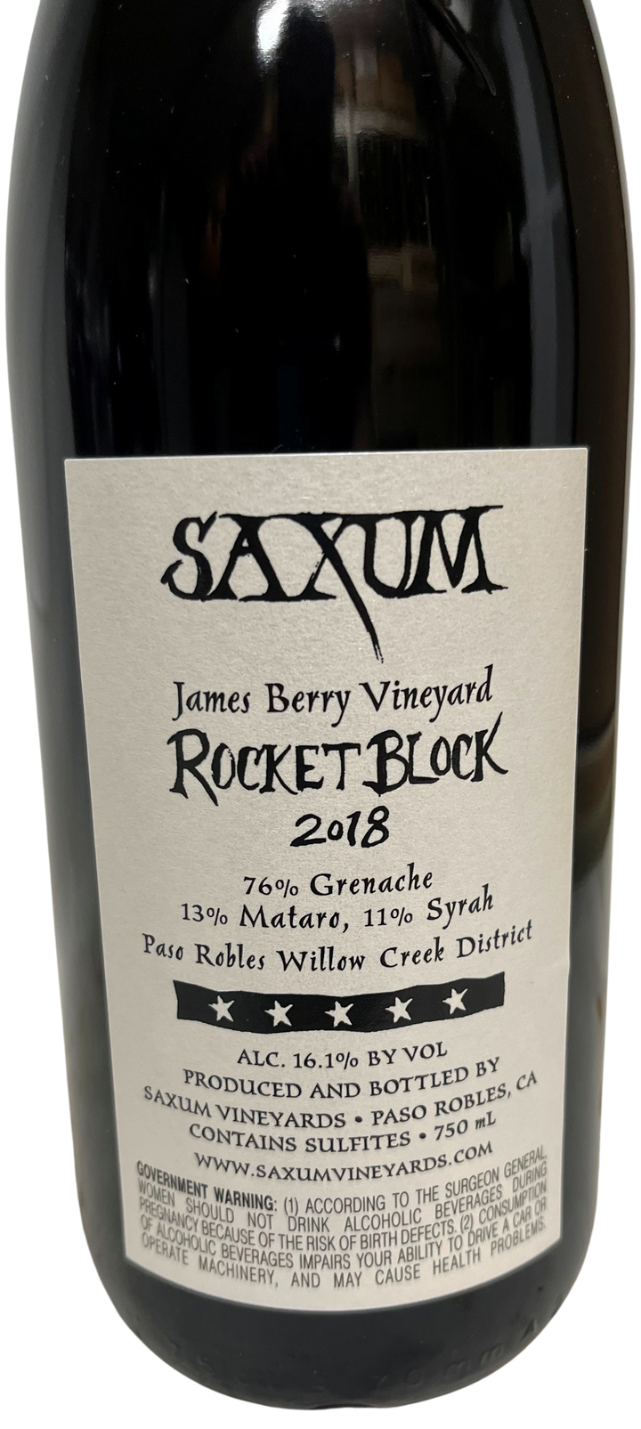 2018 Saxum Rocket Block James Berry Vineyard Proprietary Red