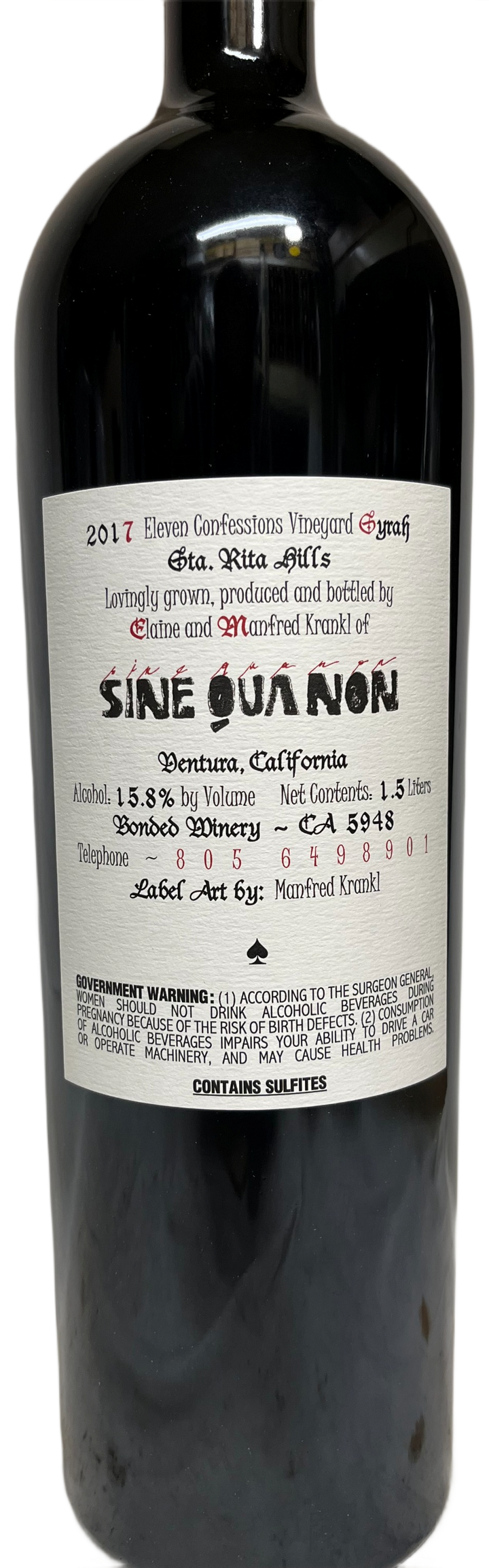 2017 Sine Qua Non Eleven Confessions Syrah