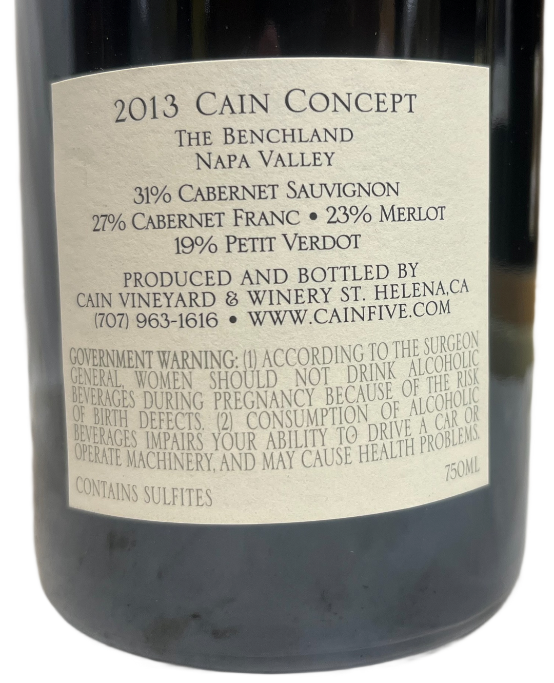 2013 Cain Vineyard Concept Proprietary Red