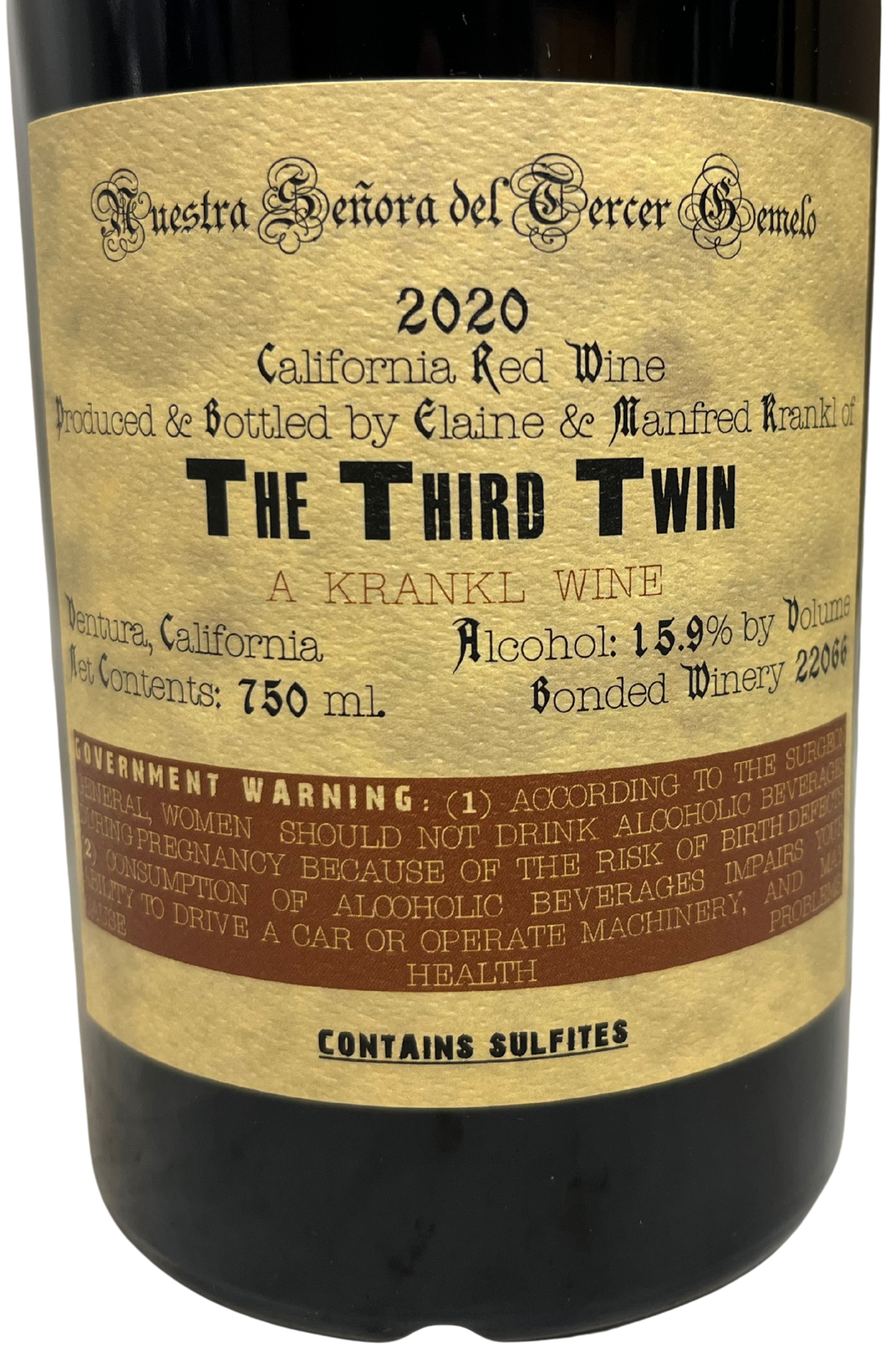 2020 Sine Qua Non The Third Twin Nuestra Senora Del Tercer Gemelo