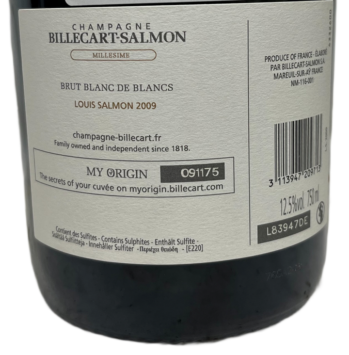 2009 Billecart Salmon Cuvee Louis Blanc de Blanc Brut Champagne