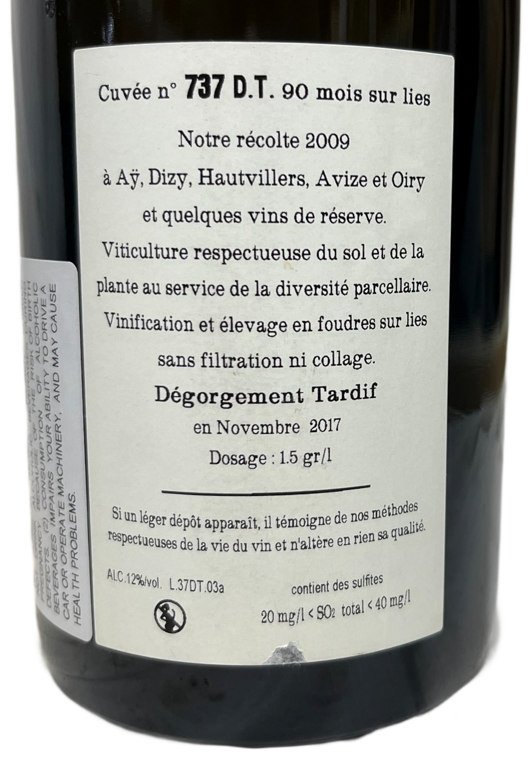 NV Jacquesson Cuvee 737 Degorgement Tardif Extra Brut Champagne