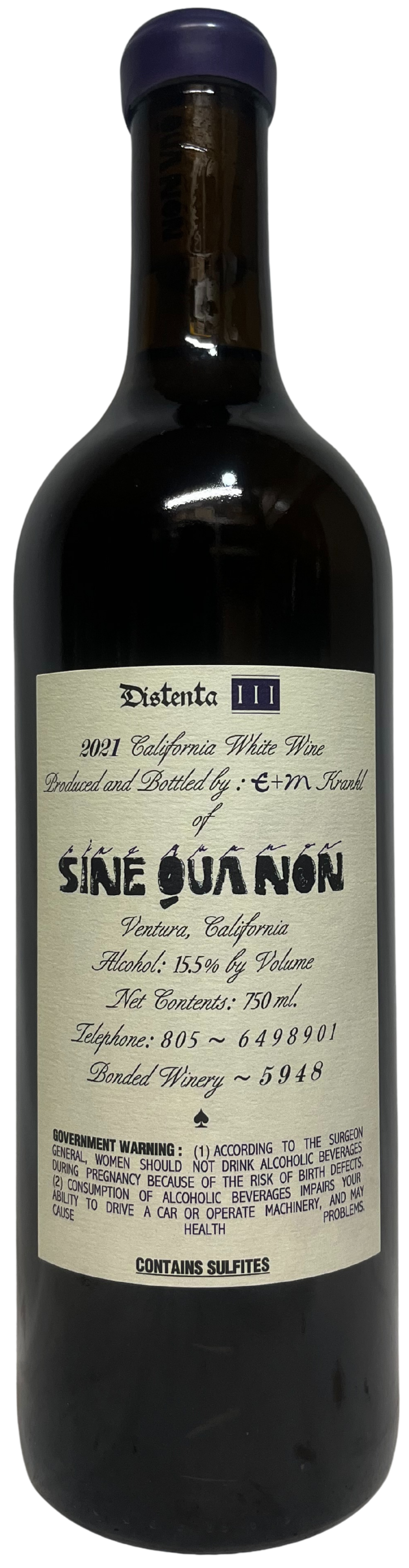2021 Sine Qua Non Distenta III Proprietary White