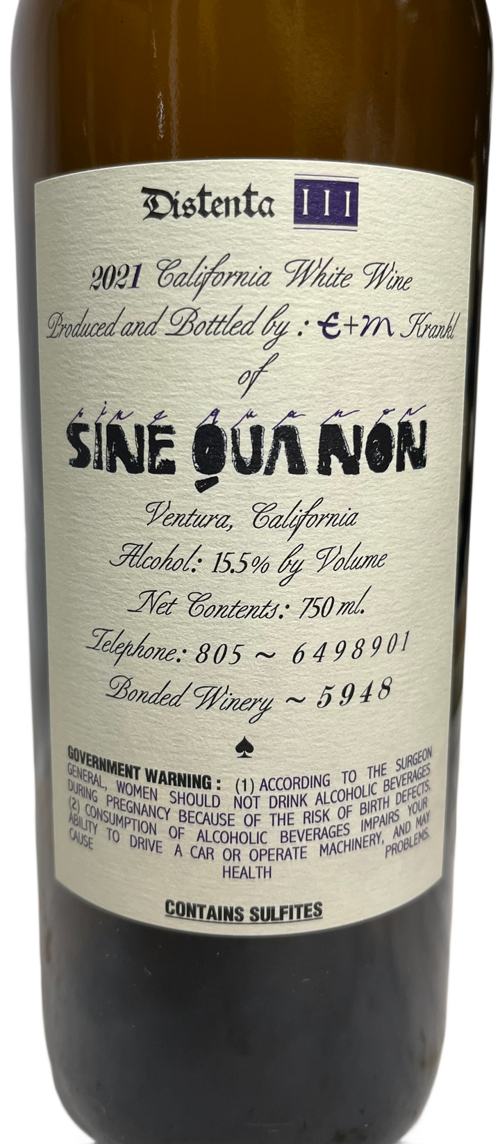 2021 Sine Qua Non Distenta III Proprietary White