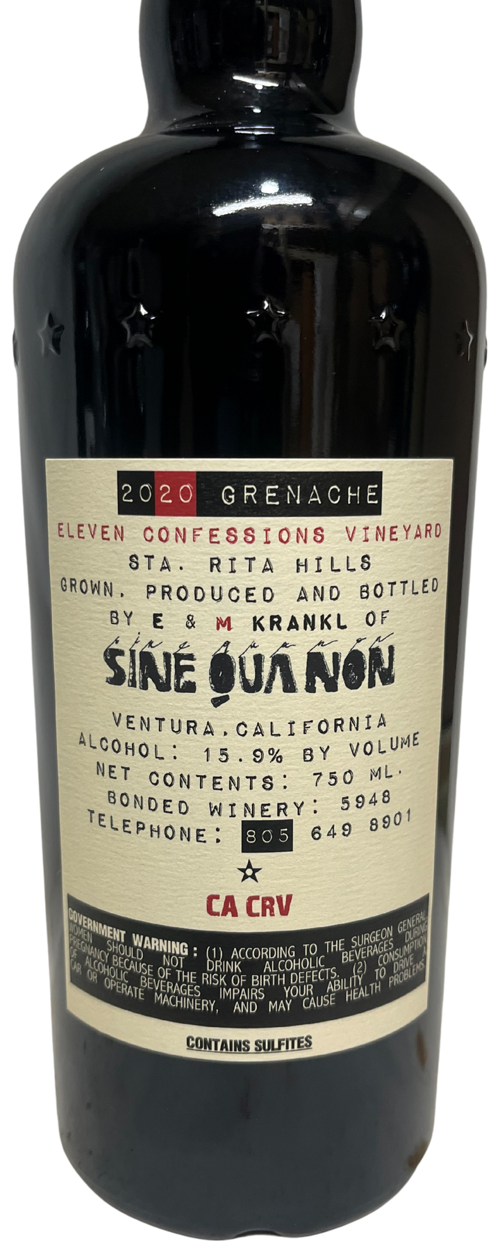 2020 Sine Qua Non Eleven Confessions Grenache