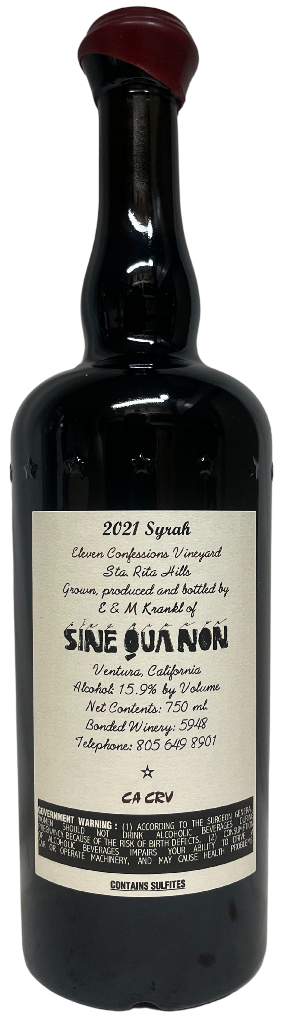 2021 Sine Qua Non Eleven Confessions Syrah