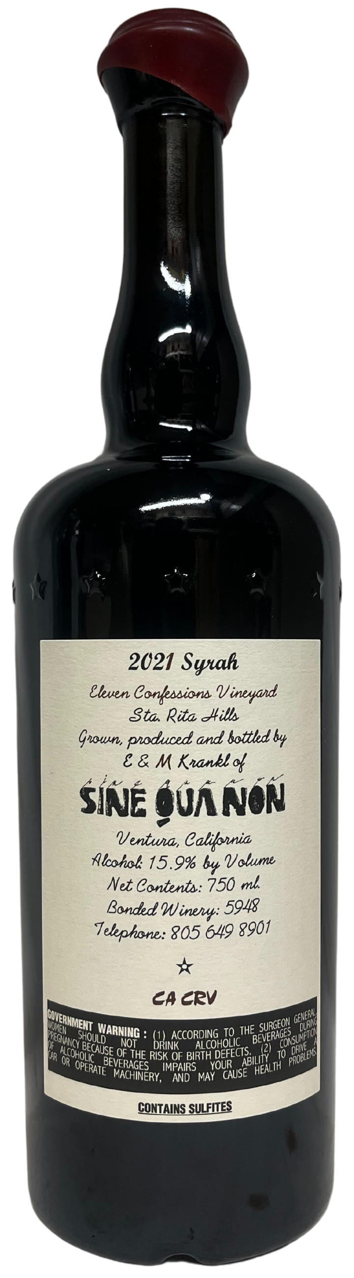 2021 Sine Qua Non Eleven Confessions Syrah