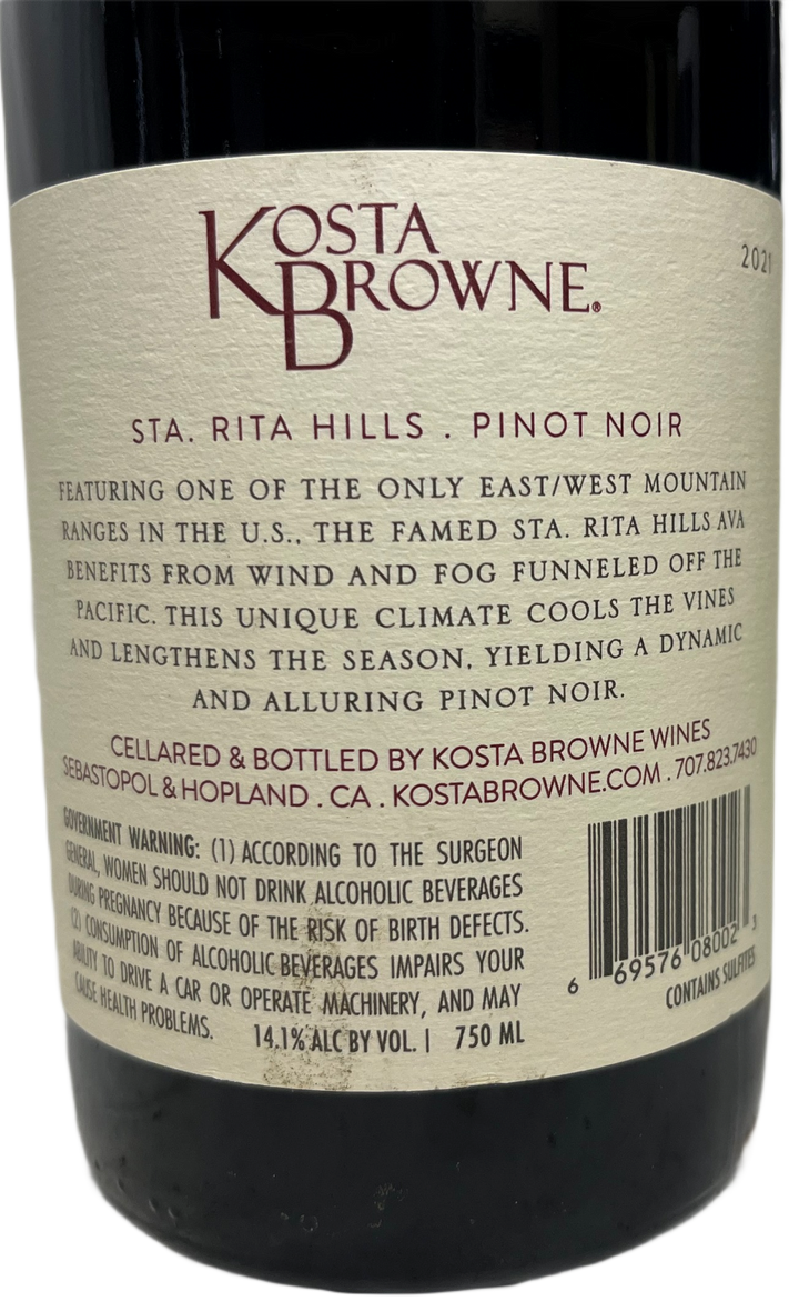 2021 Kosta Browne Santa Rita Hills Pinot Noir