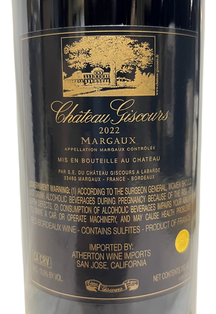 2022 Giscours Margaux PRE-ARRIVAL ETA Spring 2026