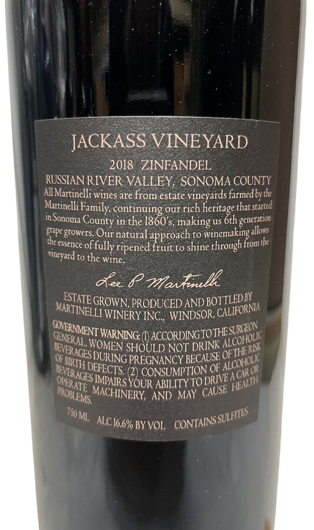 2018 Martinelli Jackass Vineyard Zinfandel