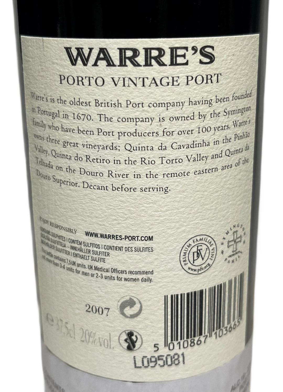 2007 Warre Vintage Port