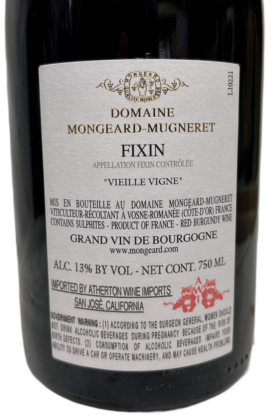 2021 Mongeard Mugneret Fixin Vieilles Vignes
