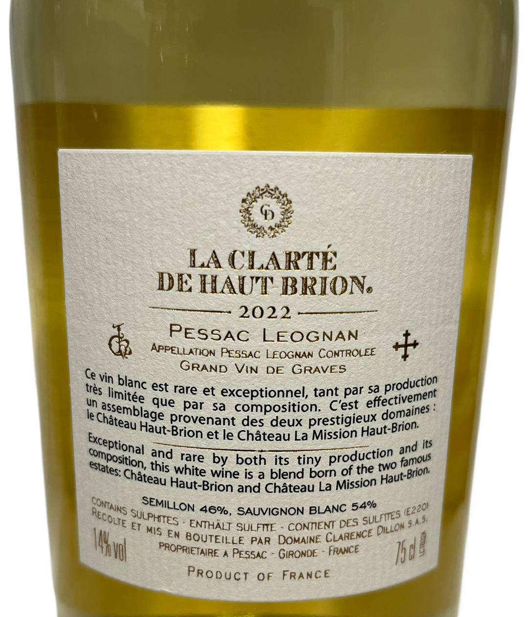 2022 La Clarte de Haut Brion Pessac Leognan Blanc