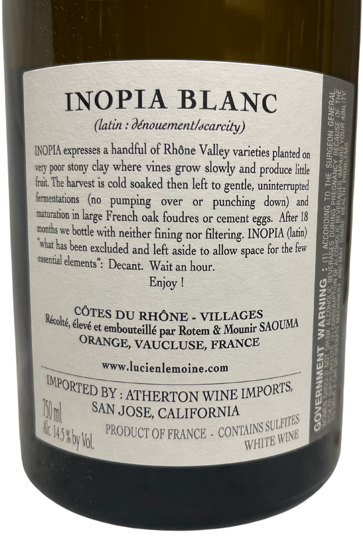 2021 Rotem & Mounir Saouma Cotes du Rhone Inopia Blanc